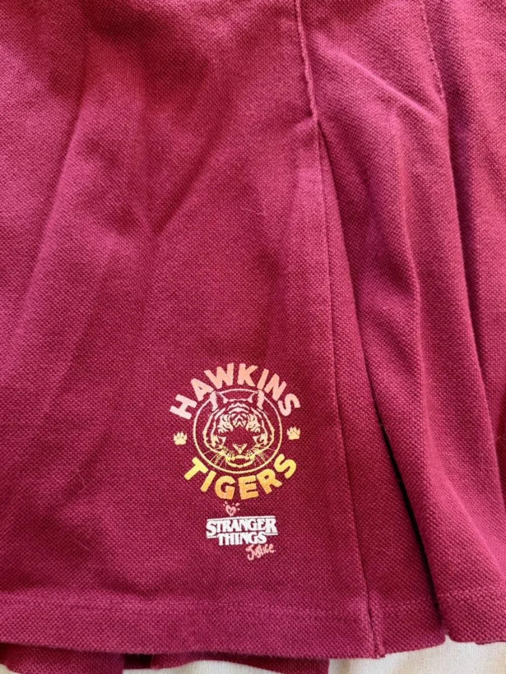 Justice Girl's X Stranger Things Knit Pique Skort Maroon Size 10
